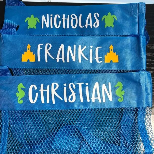 Personalized Lovely Seashell Mesh Beach Bag | CWBeach0201