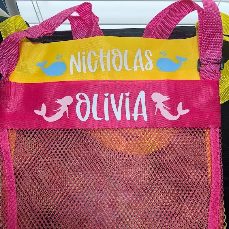 Personalized Lovely Seashell Mesh Beach Bag | CWBeach0201