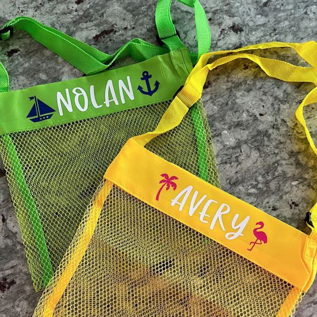 Personalized Lovely Seashell Mesh Beach Bag | CWBeach0201