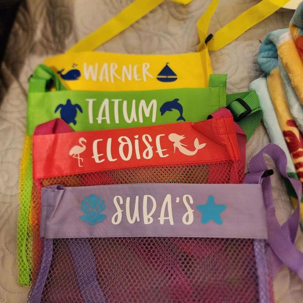 Personalized Lovely Seashell Mesh Beach Bag | CWBeach0201