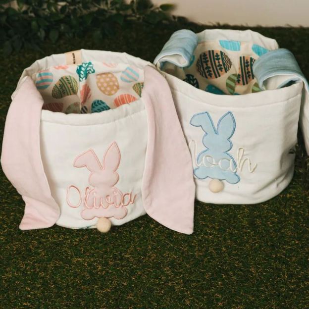 Personalised Embroidered Easter Bunny Basket | CWEaster45