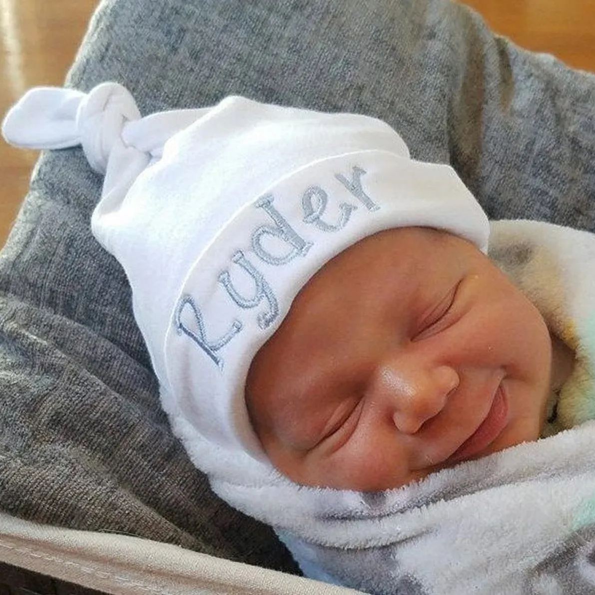 Personalized Embroidery Newborn Baby Hat for Comfort & Unique | CWBaby201