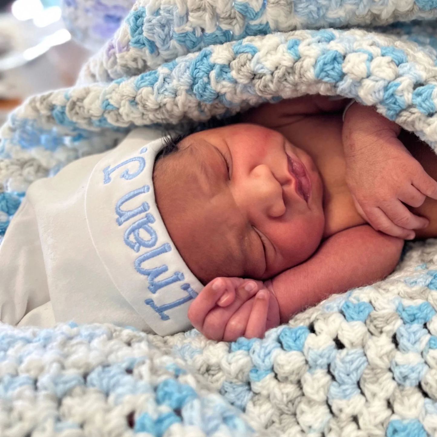 Personalized Embroidery Newborn Baby Hat for Comfort & Unique | CWBaby201