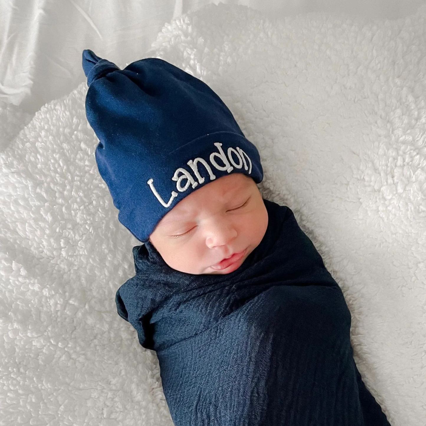 Personalized Embroidery Newborn Baby Hat for Comfort & Unique | CWBaby201
