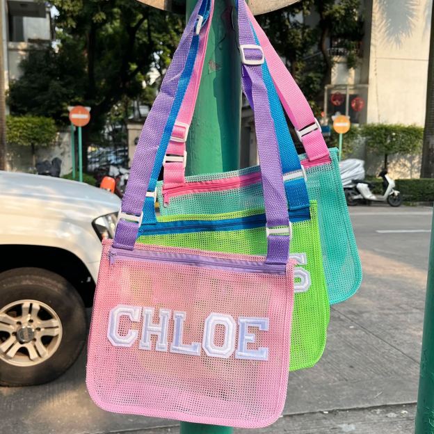 Personalized Seashell Zipper Mesh Beach Bag | CWBeach50