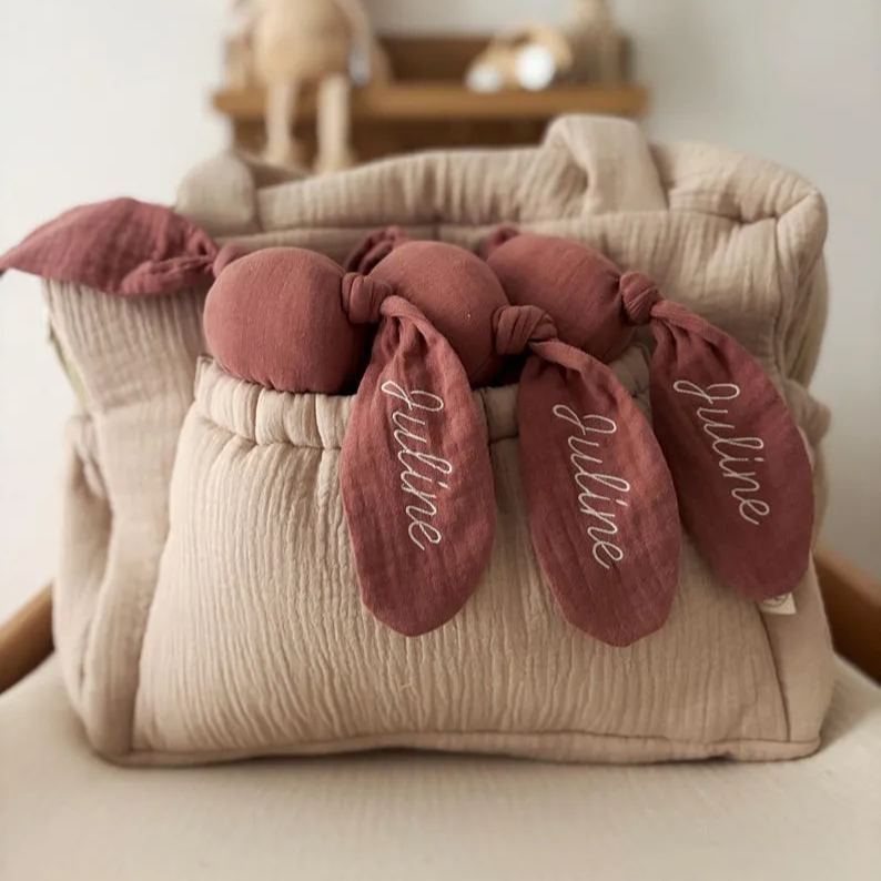 Personalized Baby Embroidery Rabbit Comforter Sleep Toy | CWToy120