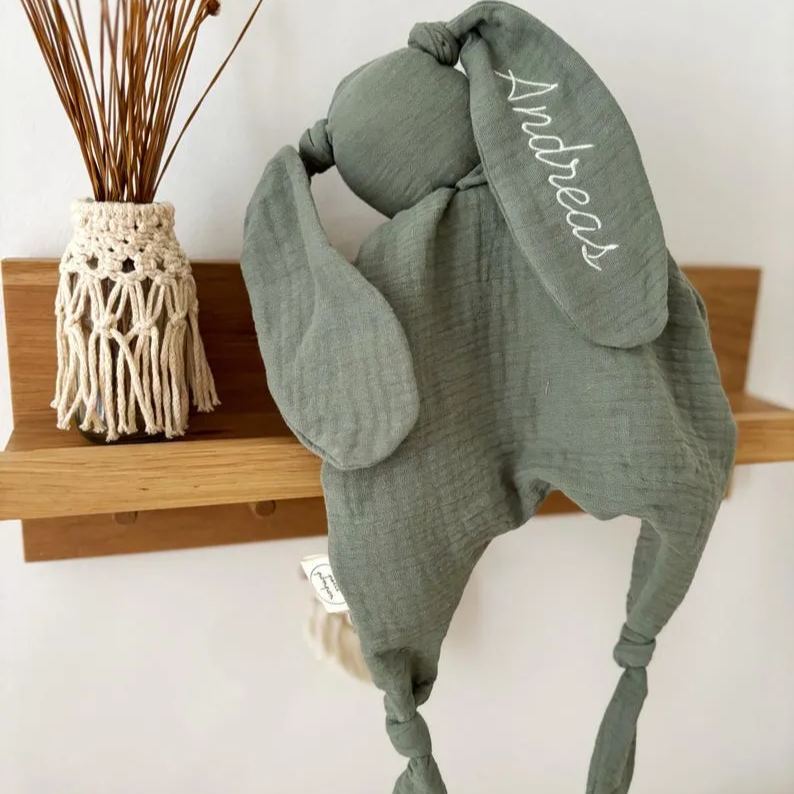 Personalized Baby Embroidery Rabbit Comforter Sleep Toy | CWToy120