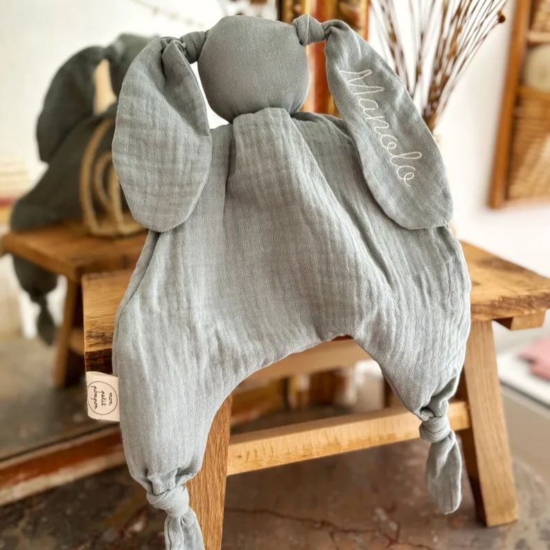 Personalized Baby Embroidery Rabbit Comforter Sleep Toy | CWToy120