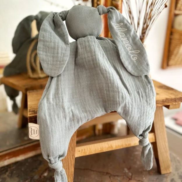 Personalized Baby Embroidery Rabbit Comforter Sleep Toy | CWToy120