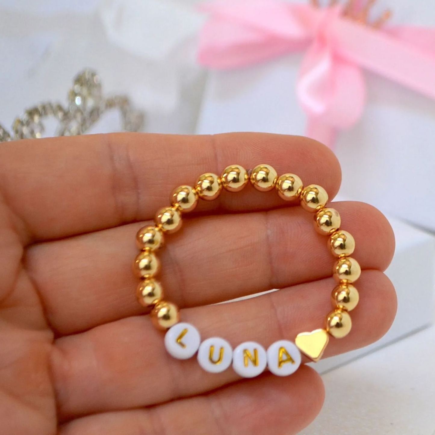 Personalized 14K Gold Baby Shower Gift Bracelet | CWBeach187