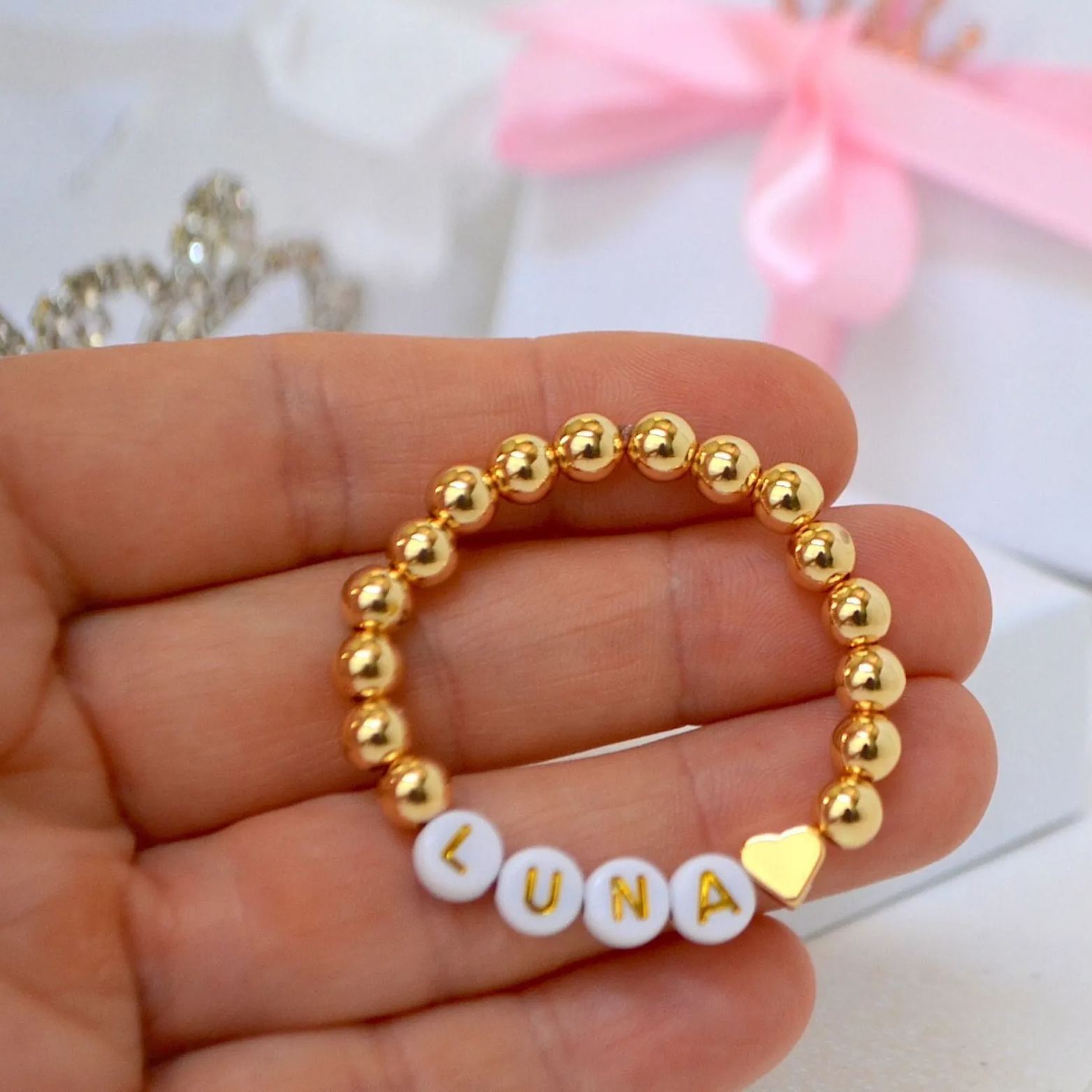 Personalized 14K Gold Baby Shower Gift Bracelet | CWBeach187