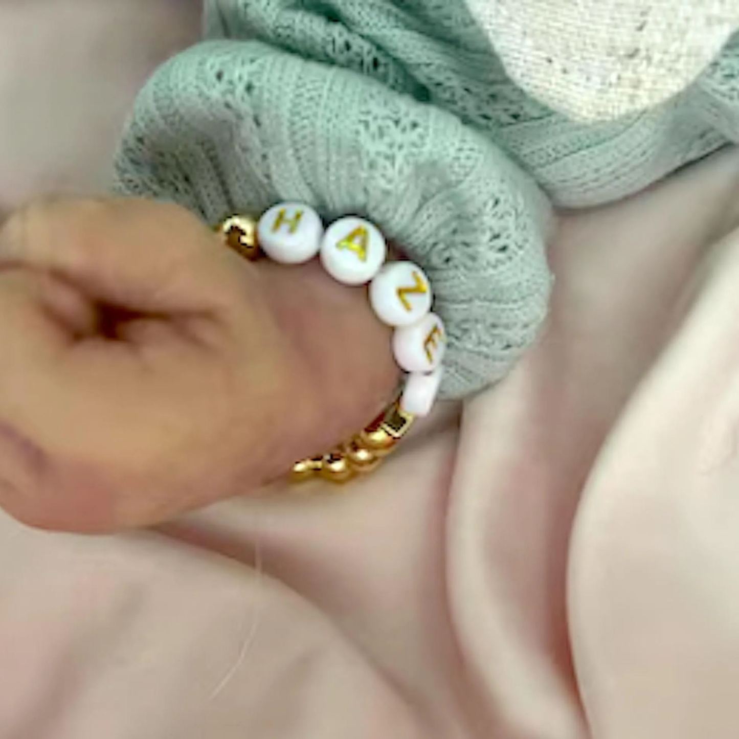 Personalized 14K Gold Baby Shower Gift Bracelet | CWBeach187