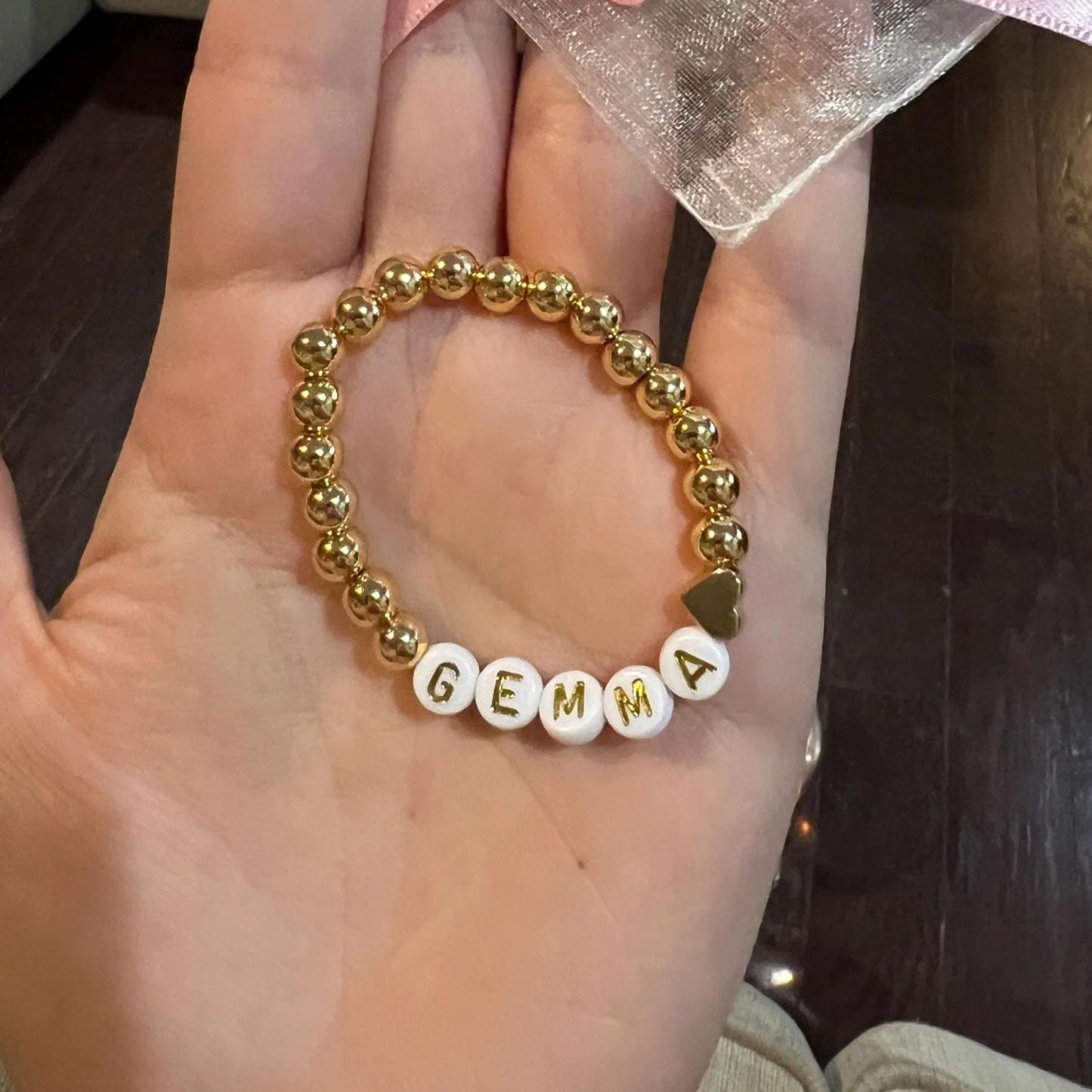 Personalized 14K Gold Baby Shower Gift Bracelet | CWBeach187