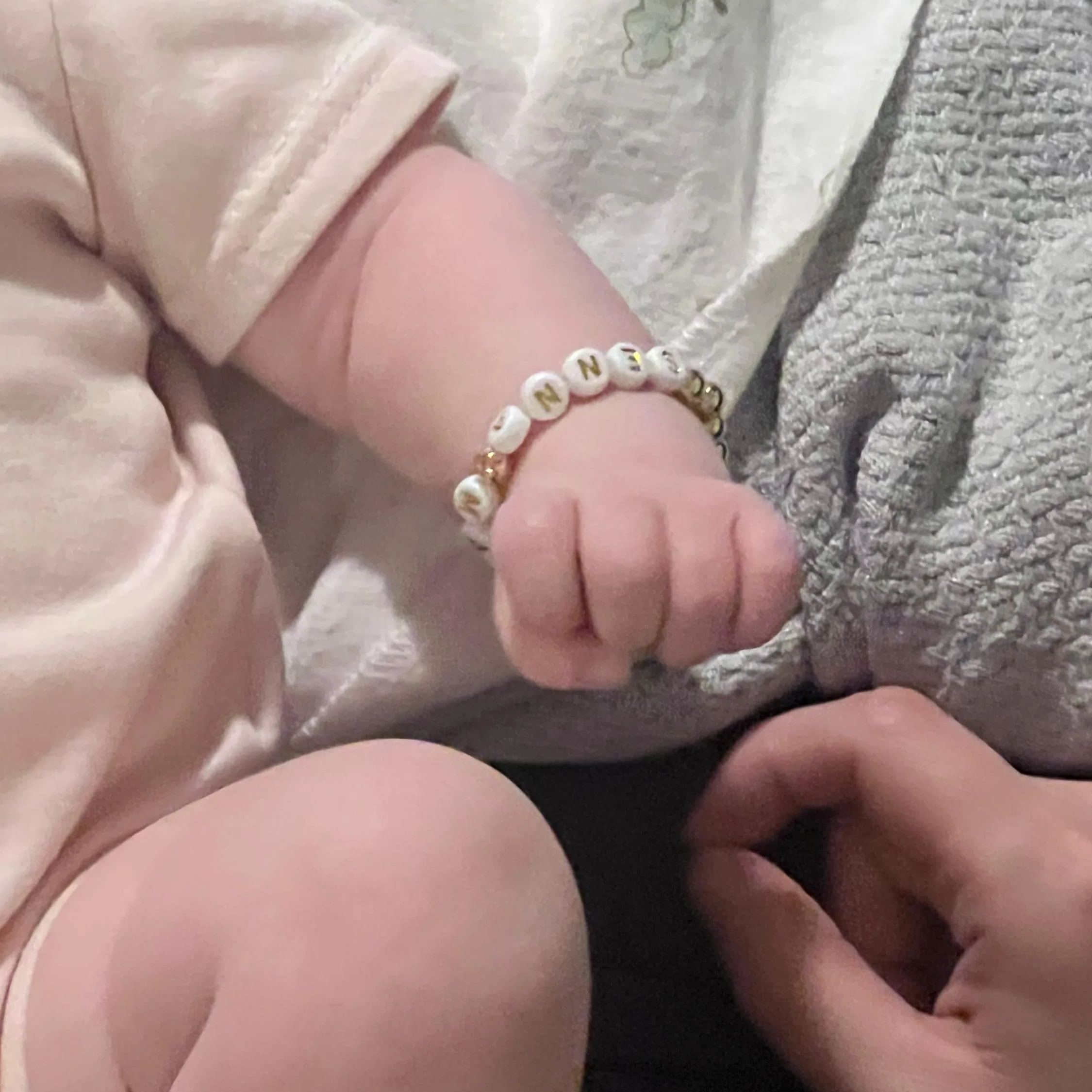 Personalized 14K Gold Baby Shower Gift Bracelet | CWBeach187