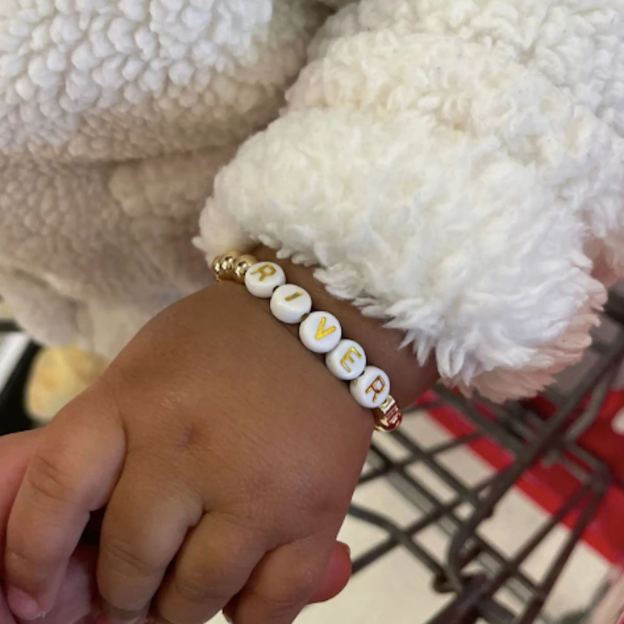 Personalized 14K Gold Baby Shower Gift Bracelet | CWBeach187