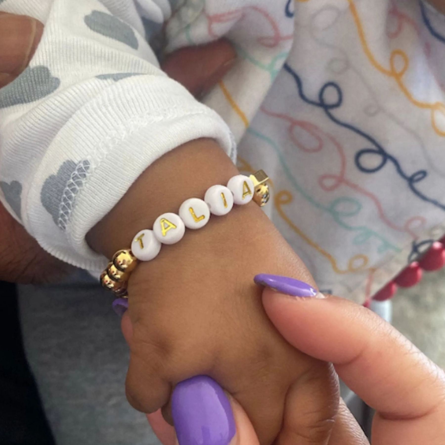 Personalized 14K Gold Baby Shower Gift Bracelet | CWBeach187