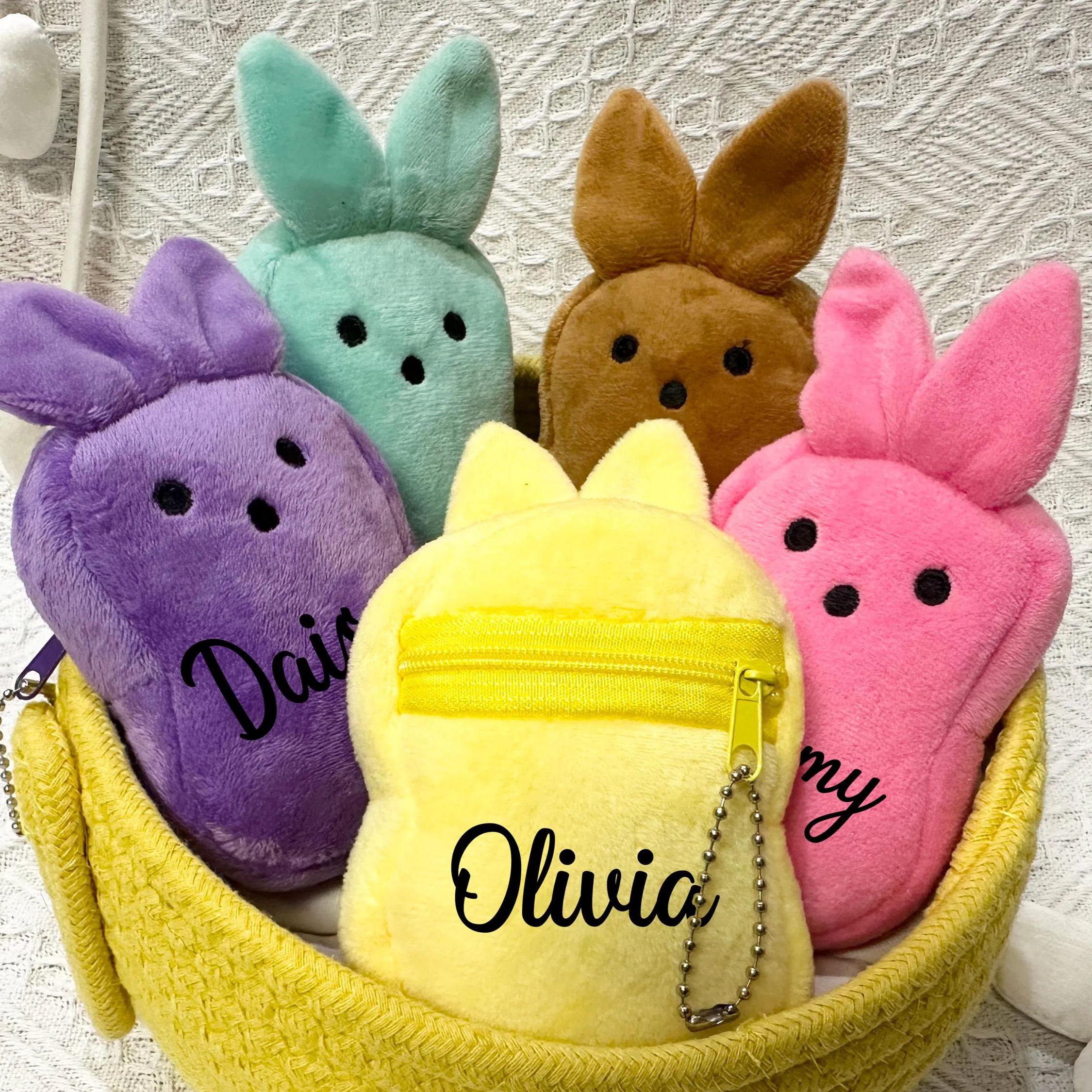 Personalized Easter Bunny Plush Zippered Wallet | CWEaster42