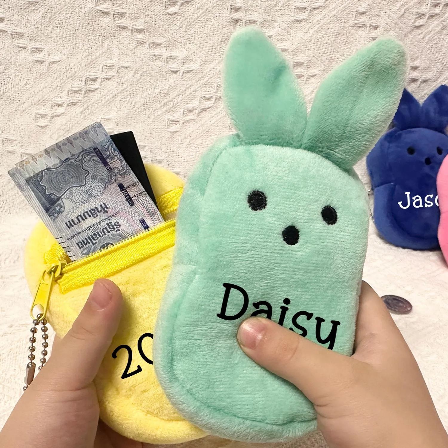 Personalized Easter Bunny Plush Zippered Wallet | CWEaster42