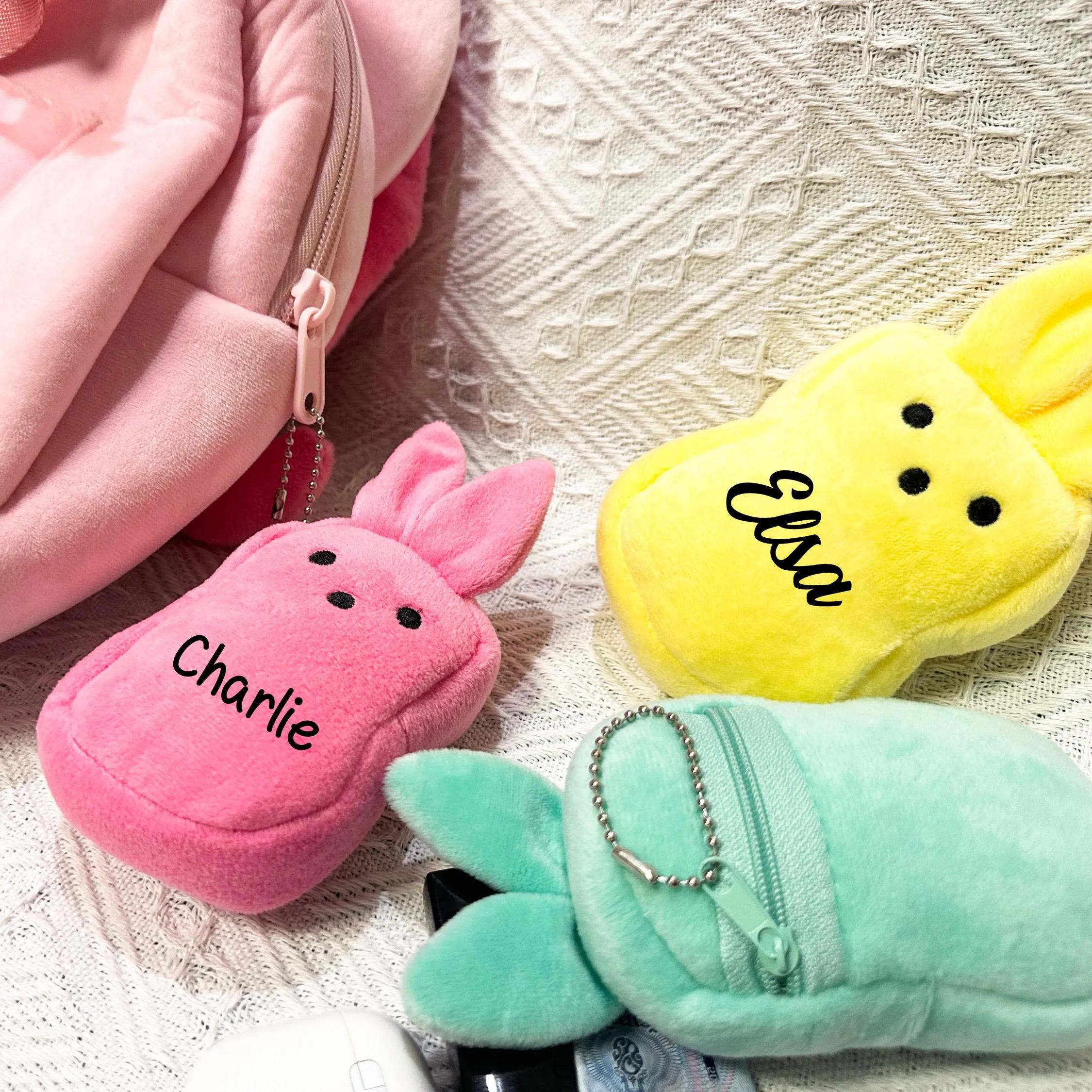 Personalized Easter Bunny Plush Zippered Wallet | CWEaster42