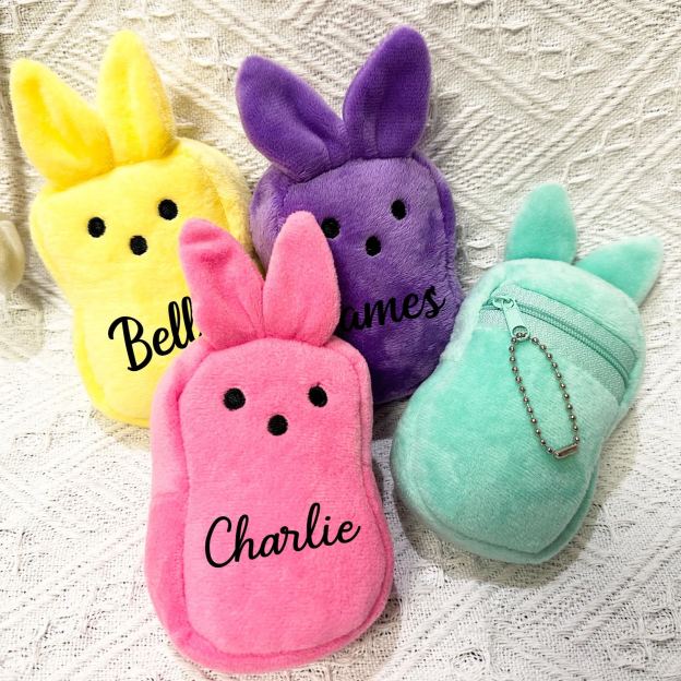 Personalized Easter Bunny Plush Zippered Wallet | CWEaster42