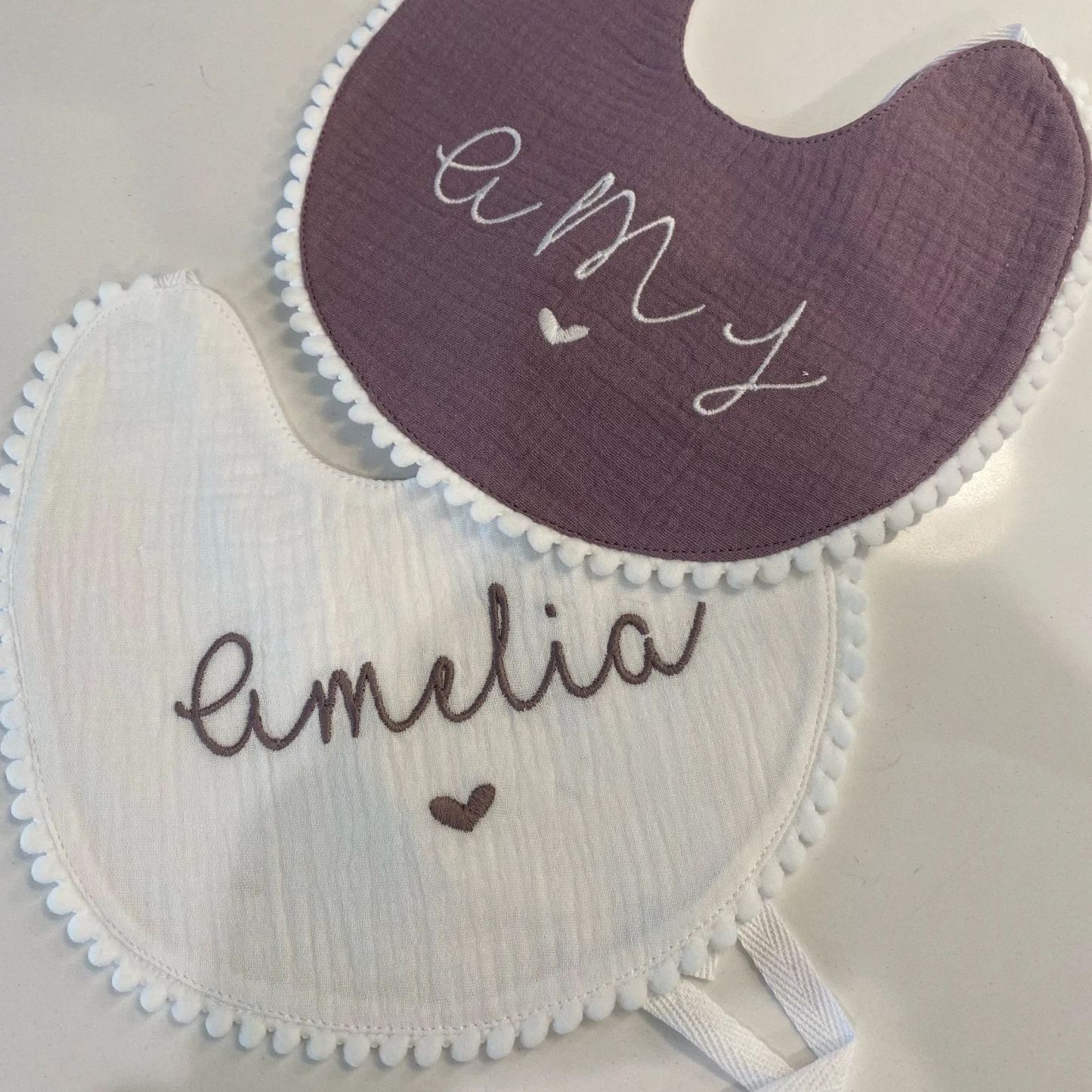Personalized Embroidered Monogrammed Baby Muslin Bib | CWBaby214
