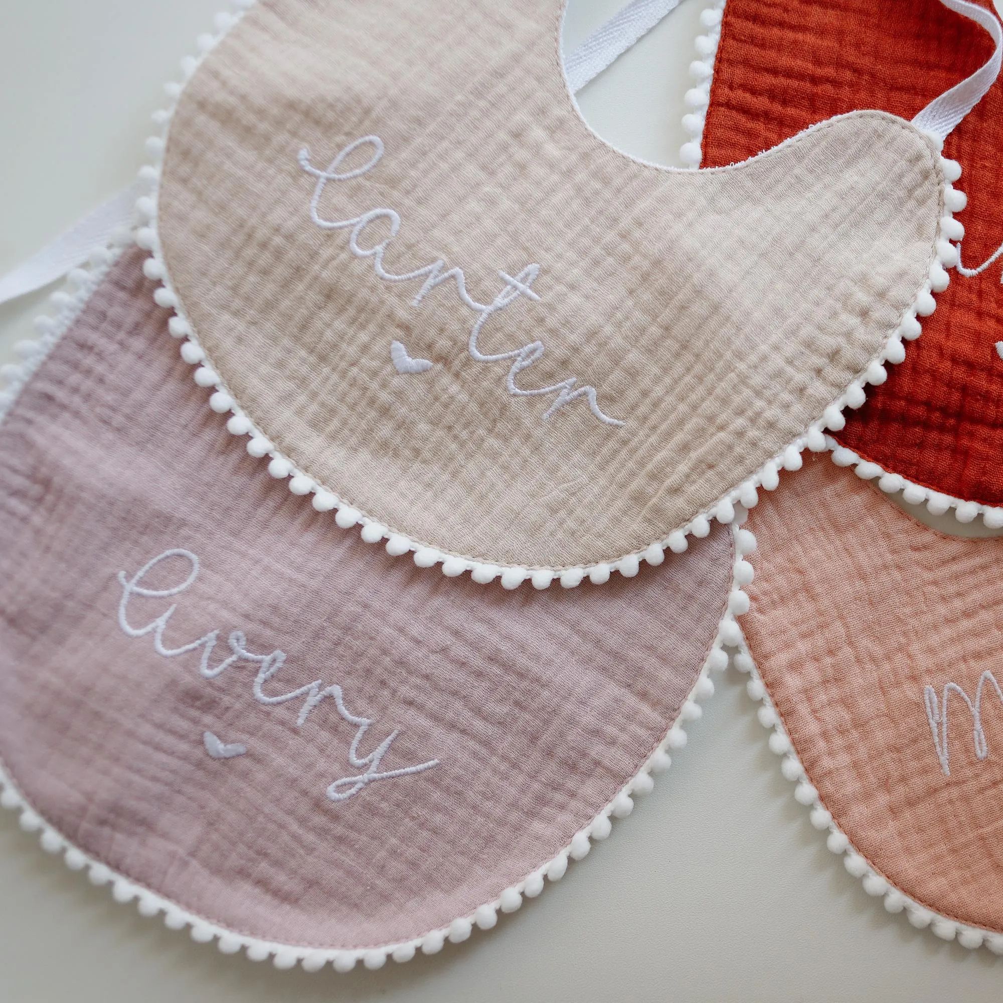 Personalized Embroidered Monogrammed Baby Muslin Bib | CWBaby214