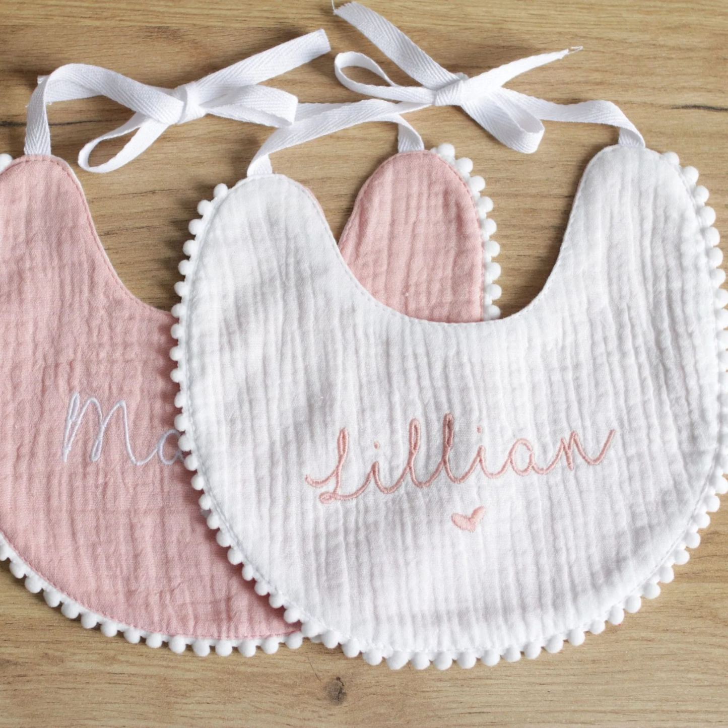 Personalized Embroidered Monogrammed Baby Muslin Bib | CWBaby214