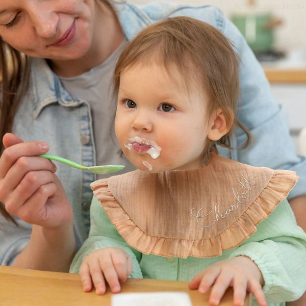 Personalized Embroidered Baby Name Muslin Bib | CWBaby216