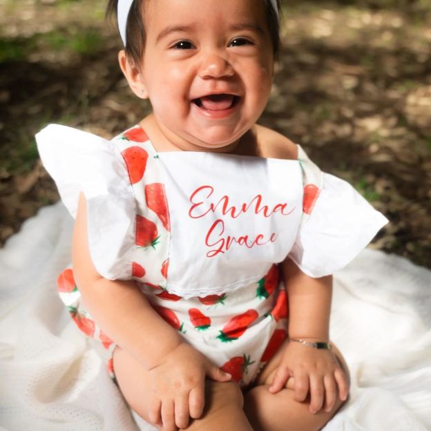 Personalised Baby Girl Strawberry / Watermelon Outfit Set | CWBaby218