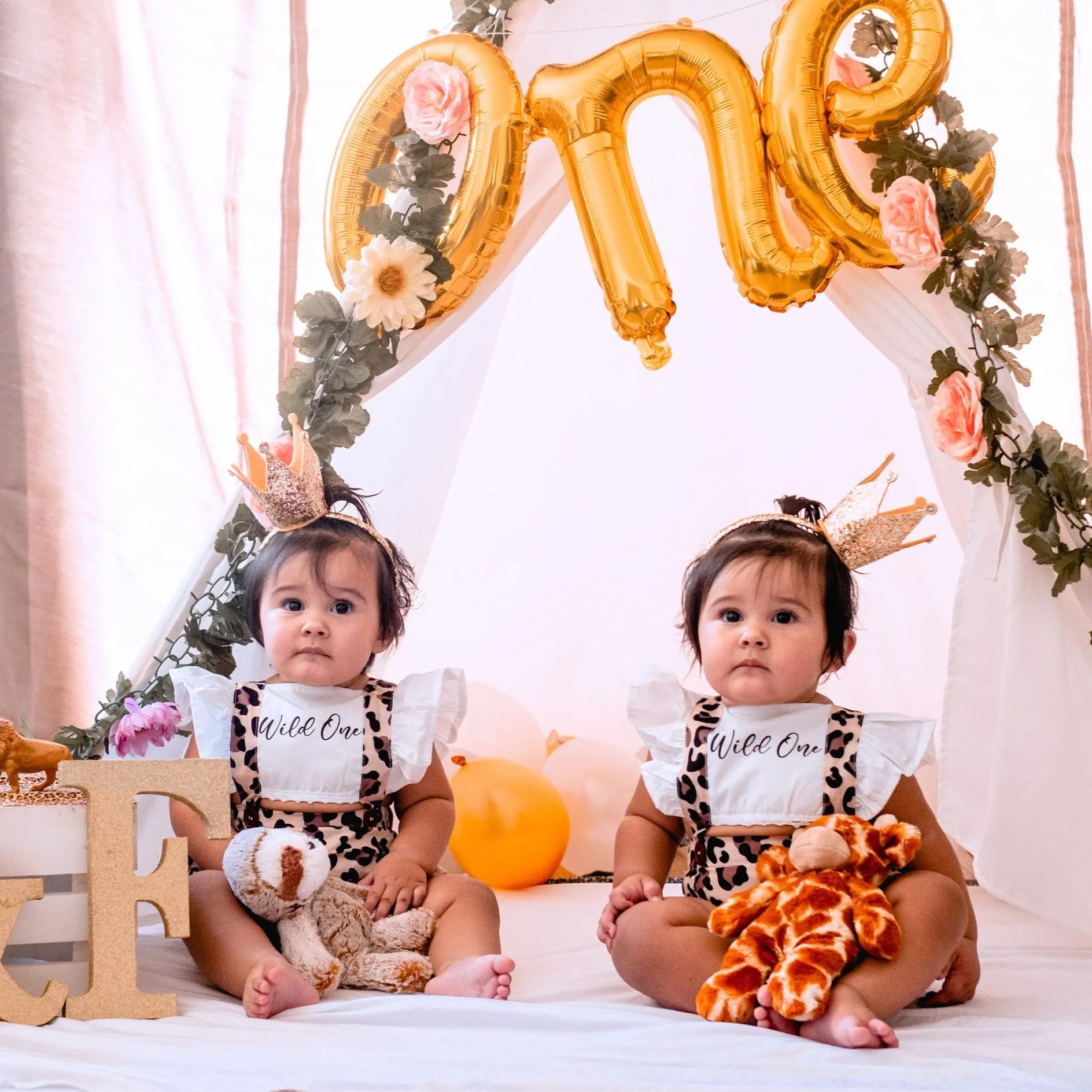Personalised Baby Girl Leopard Animal Print Outfit Set | CWBaby222