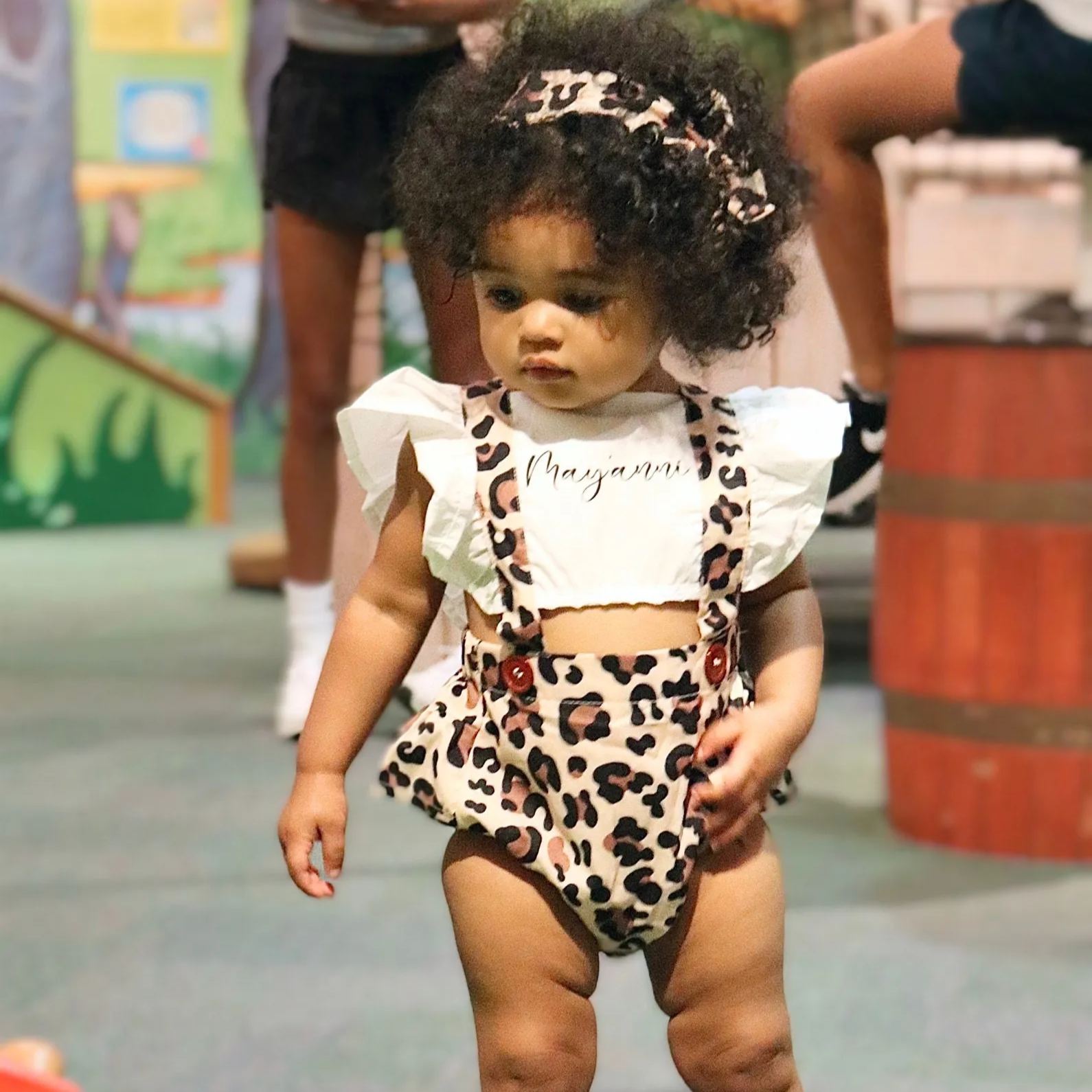 Personalised Baby Girl Leopard Animal Print Outfit Set | CWBaby222