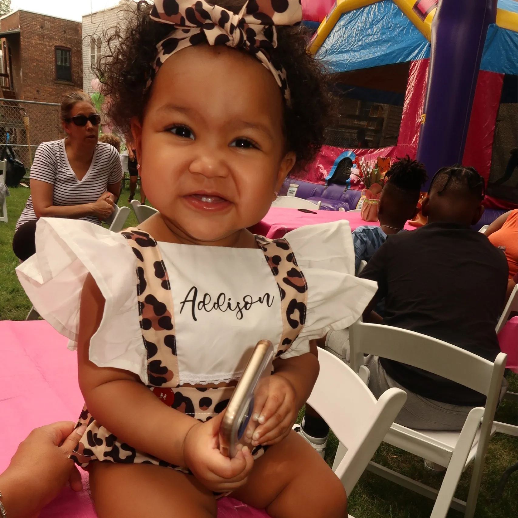 Personalised Baby Girl Leopard Animal Print Outfit Set | CWBaby222