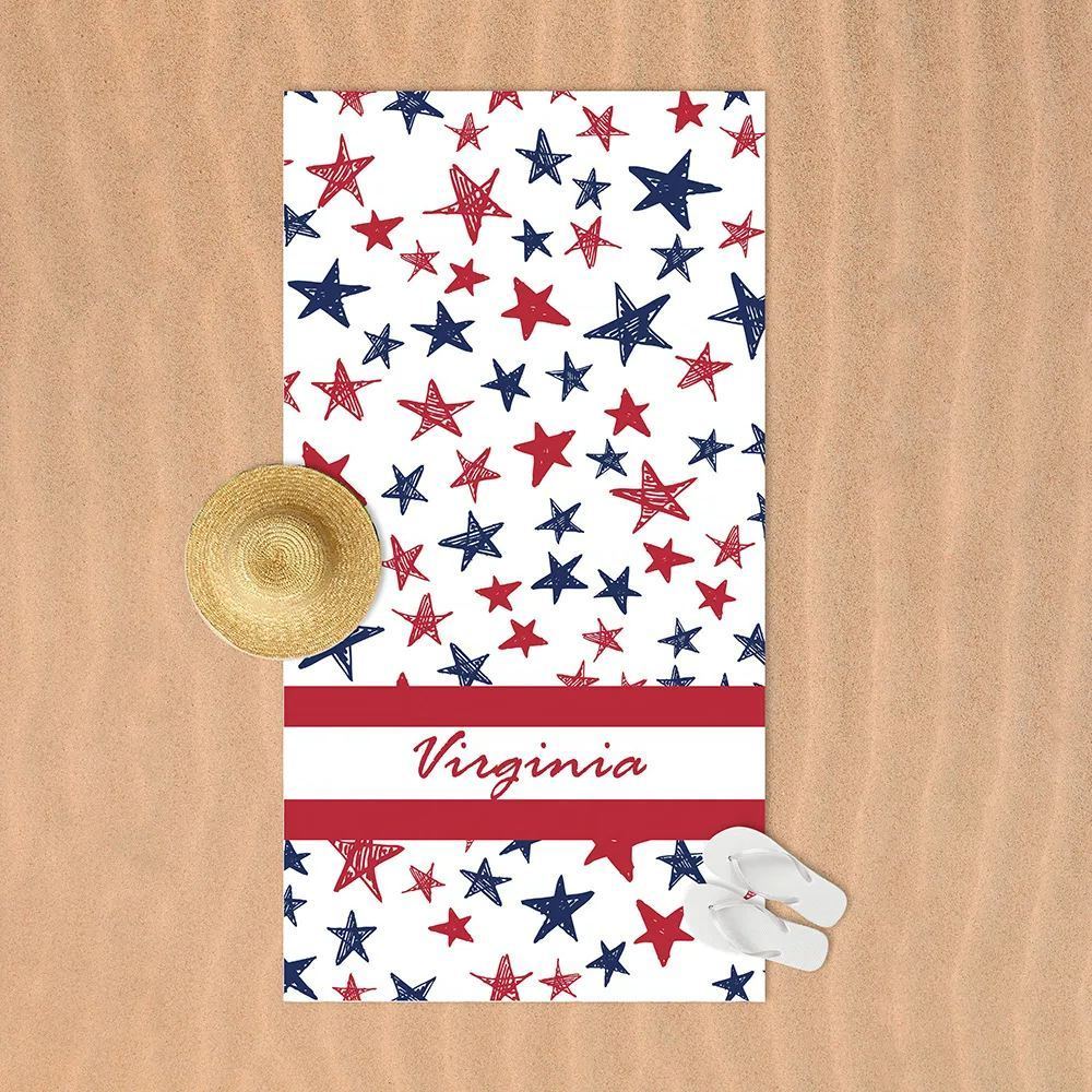 Personalized 4th of July Independence Day Beach Towel | CWTowel173
