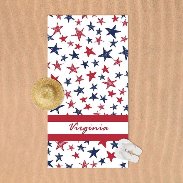 Personalized 4th of July Independence Day Beach Towel | CWTowel173