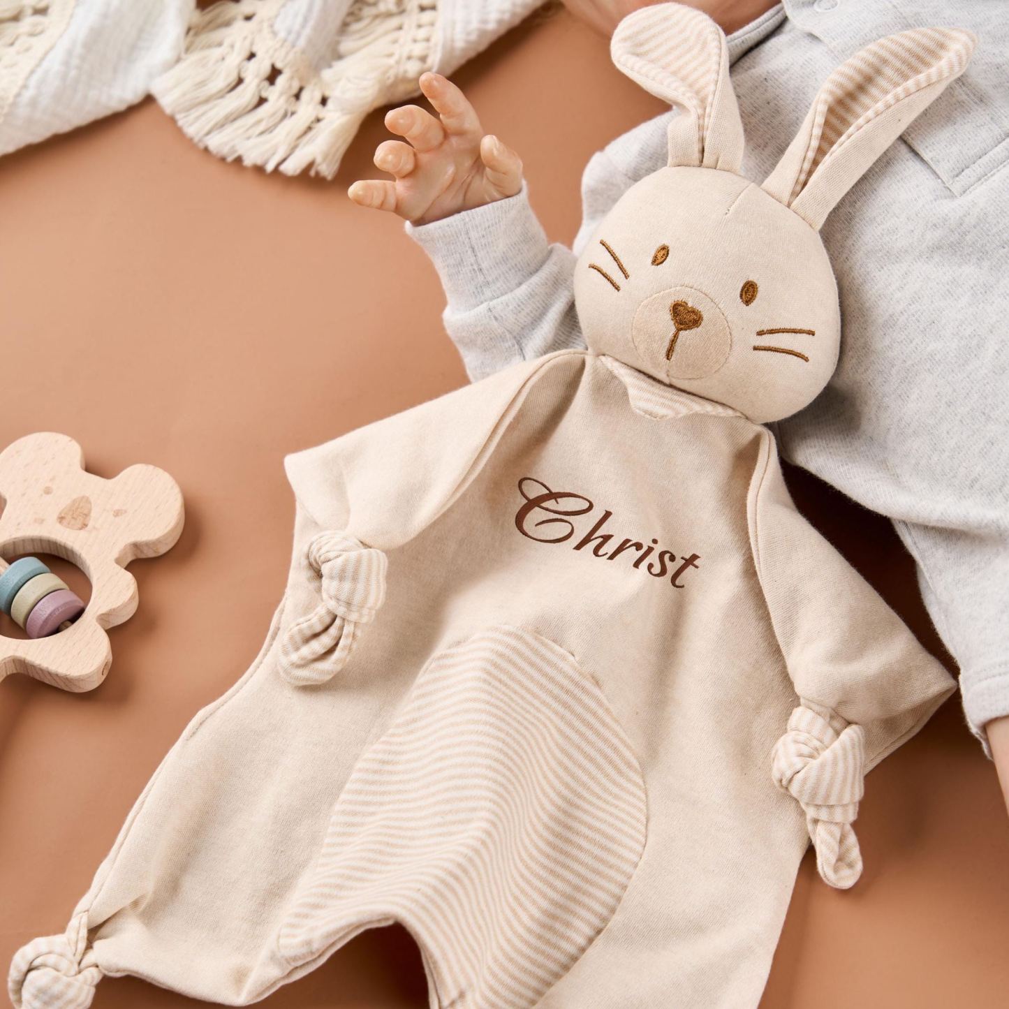 Personalized Baby Monogram Animal Comforter Sleep Toy | CWToy143