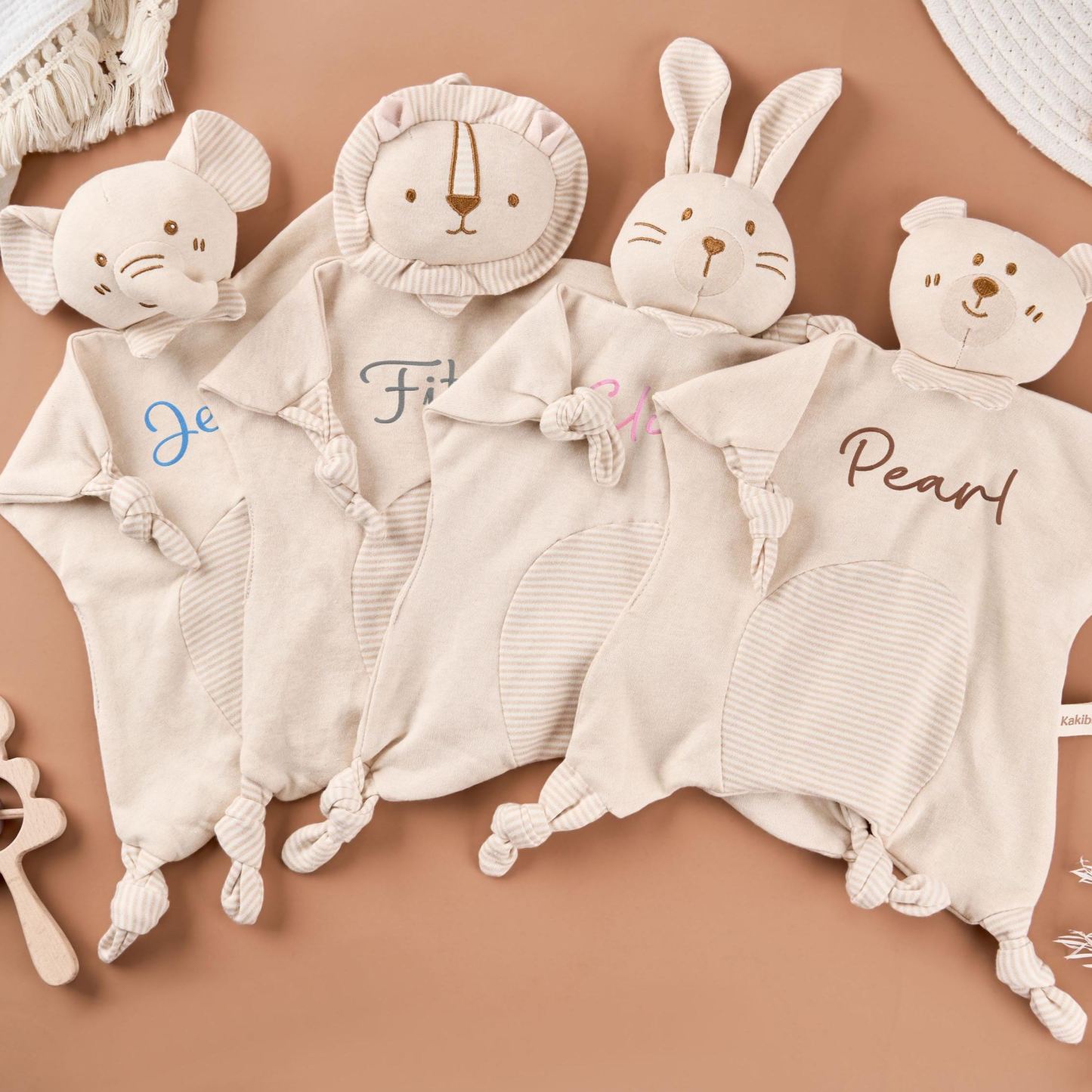 Personalized Baby Monogram Animal Comforter Sleep Toy | CWToy143