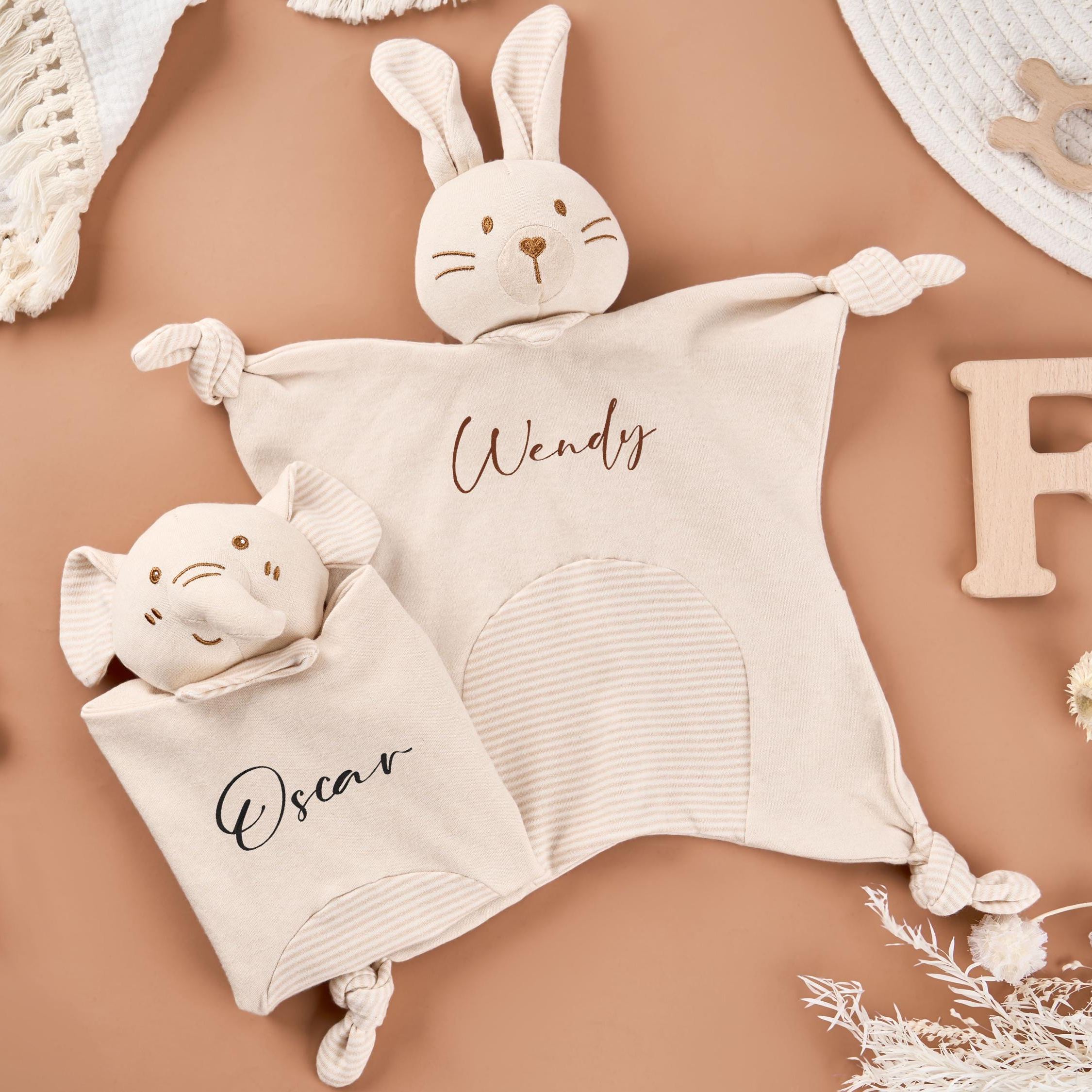 Personalized Baby Monogram Animal Comforter Sleep Toy | CWToy143