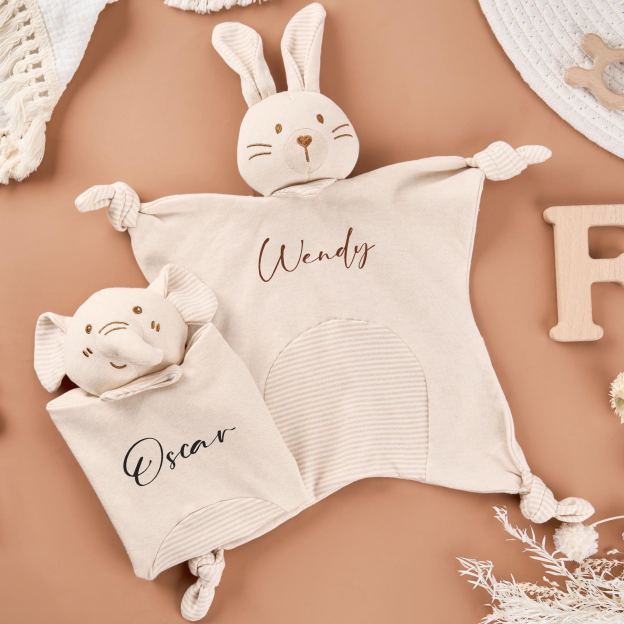 Personalized Baby Monogram Animal Comforter Sleep Toy | CWToy143