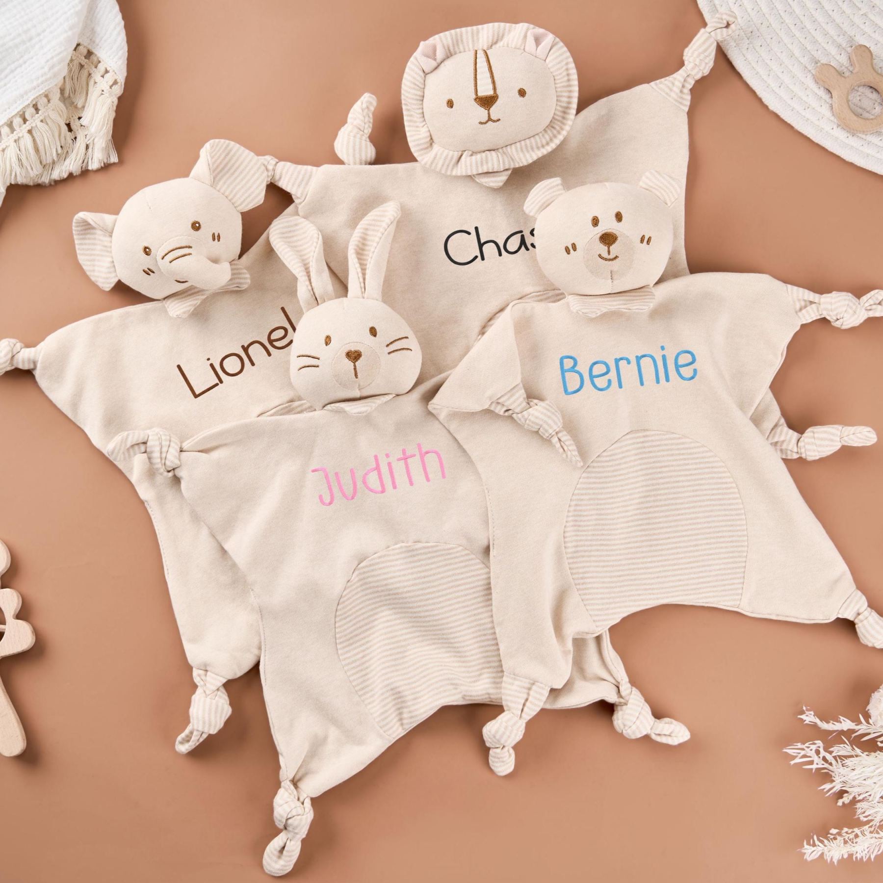 Personalized Baby Monogram Animal Comforter Sleep Toy | CWToy143