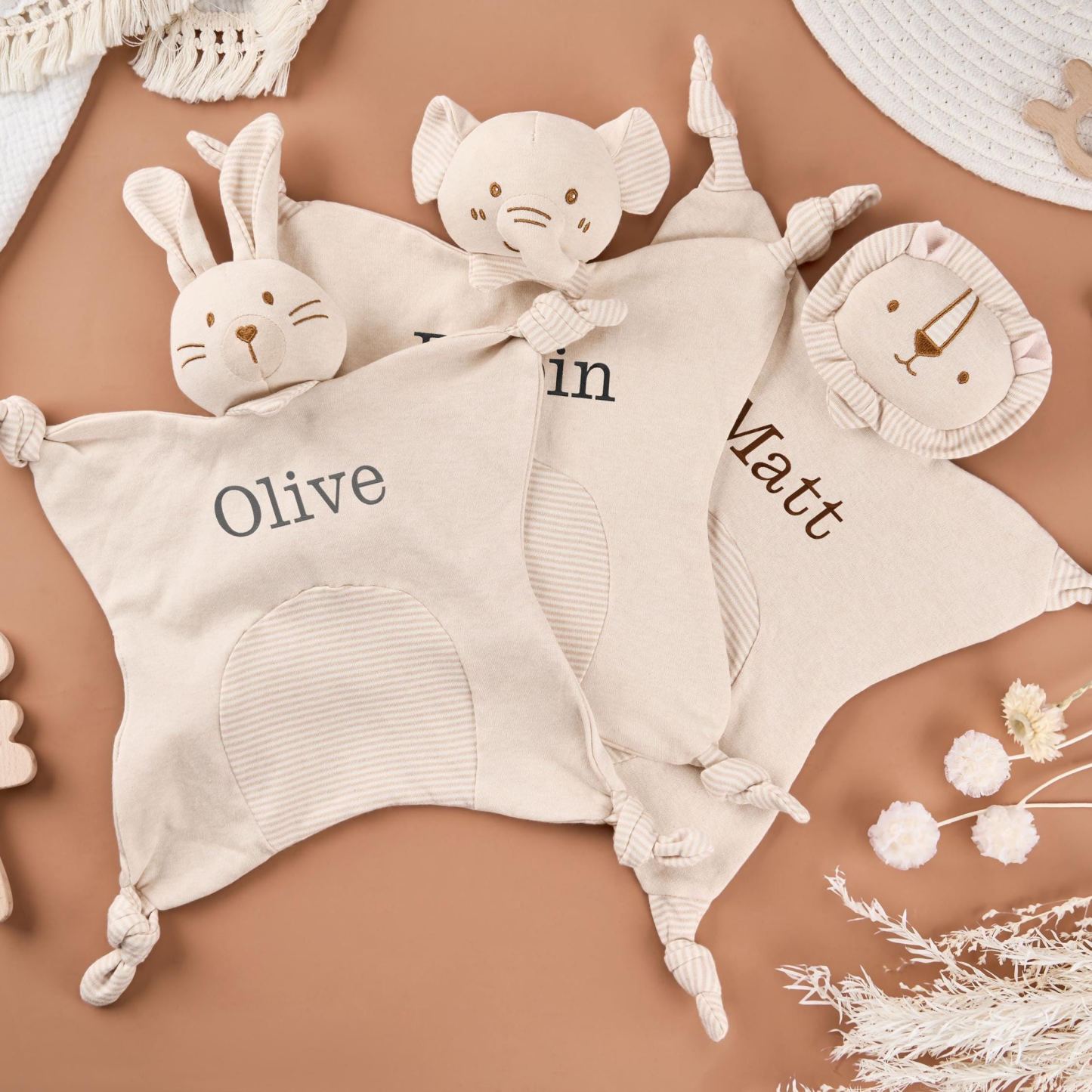 Personalized Baby Monogram Animal Comforter Sleep Toy | CWToy143