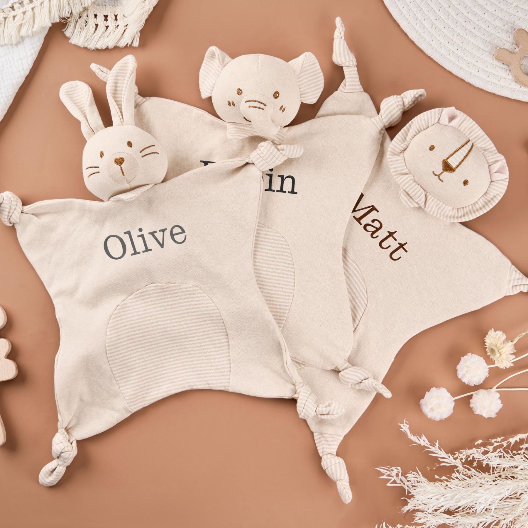 Personalized Baby Monogram Animal Comforter Sleep Toy | CWToy143