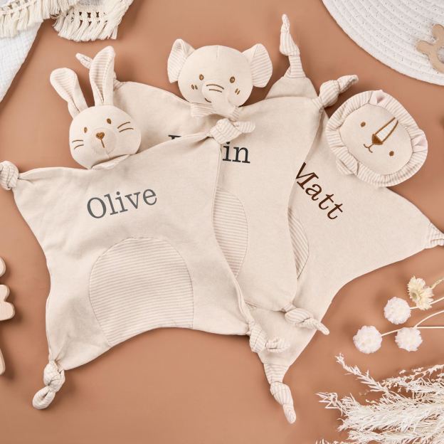 Personalized Baby Monogram Animal Comforter Sleep Toy | CWToy143