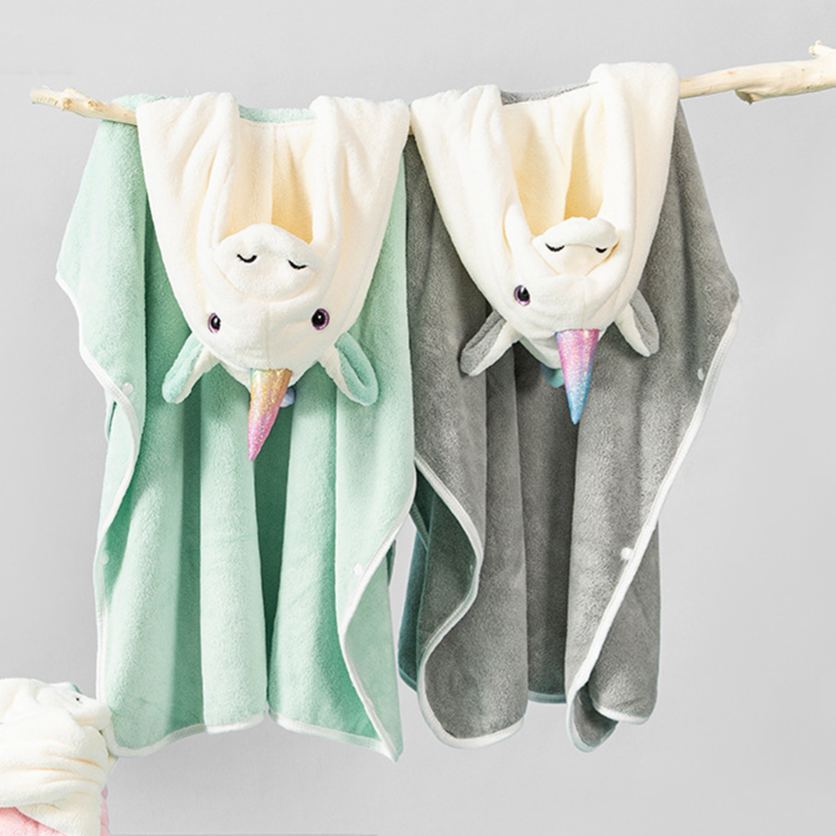 Personalized Embroidery Unicorn Hooded Baby Towel | CWBaby280