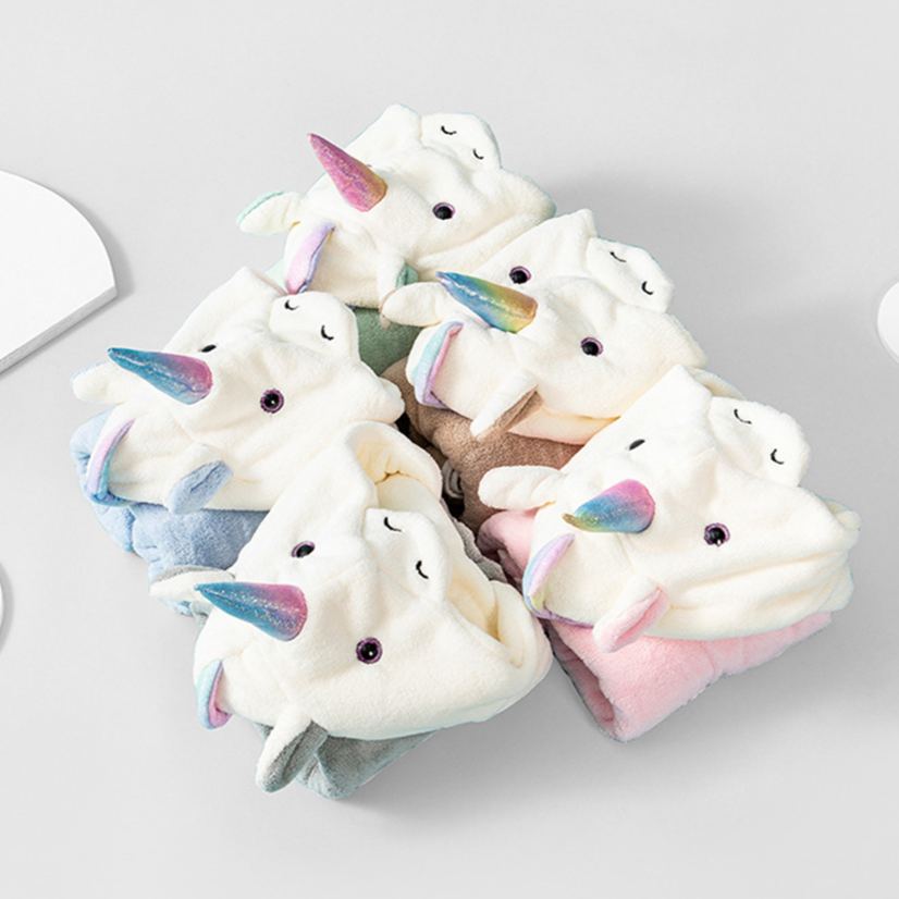Personalized Embroidery Unicorn Hooded Baby Towel | CWBaby280