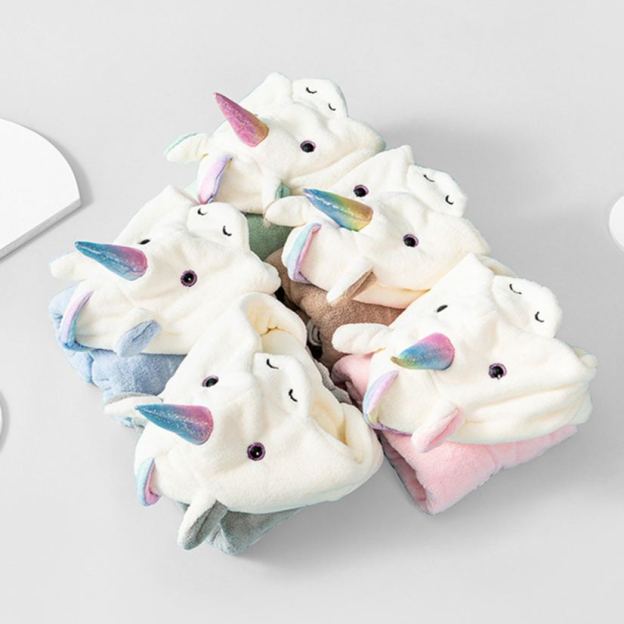 Personalized Embroidery Unicorn Hooded Baby Towel | CWBaby280