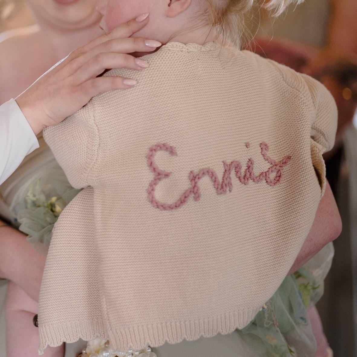 Personalized Hand Embroidered Baby Cardigan | CWBaby283