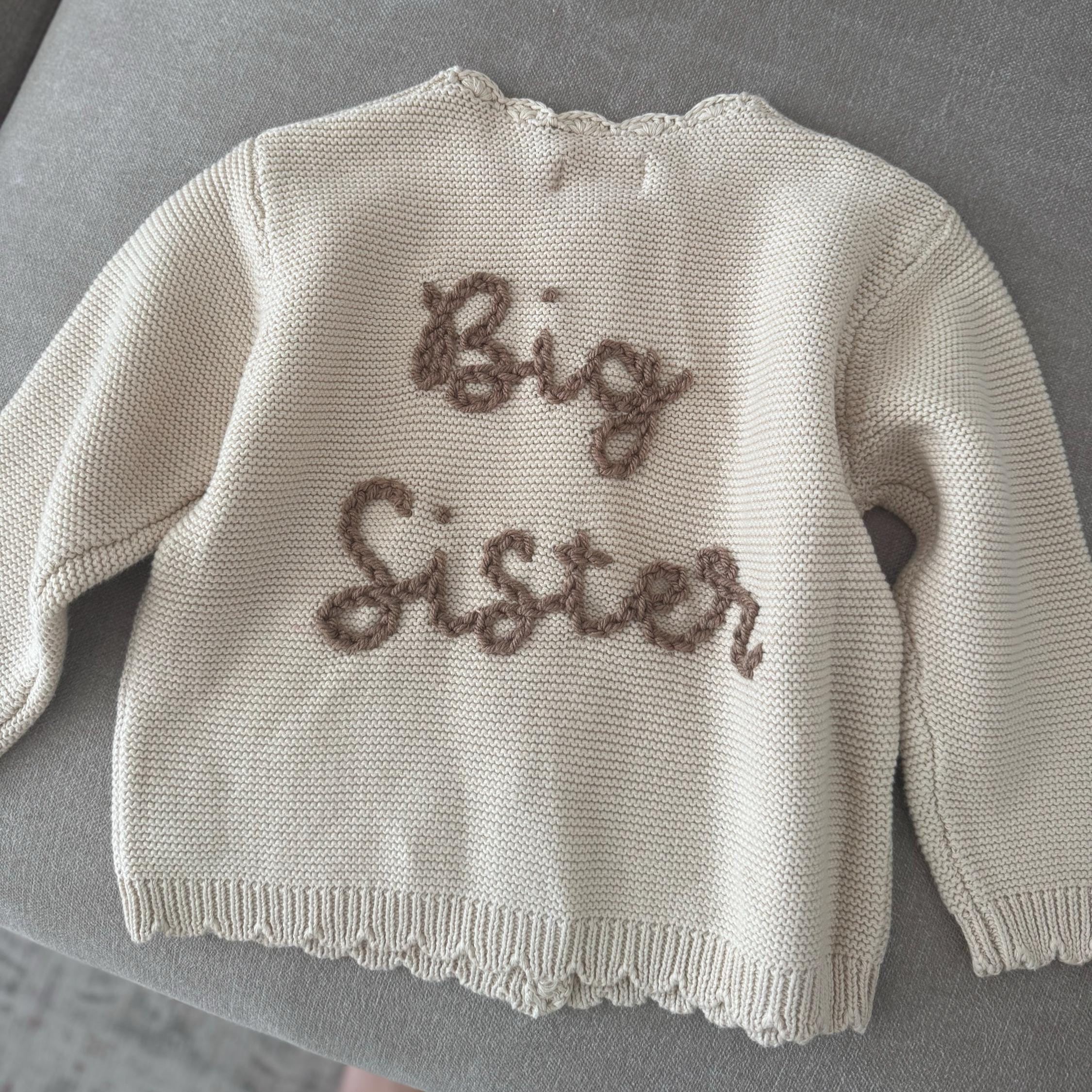 Personalized Hand Embroidered Baby Cardigan | CWBaby283