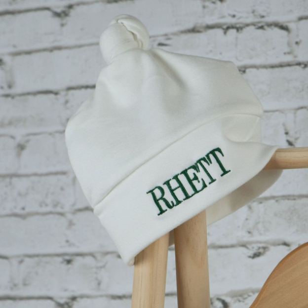 Personalized Embroidery Monograms Baby Coming Home Romper and Hat Set | CWBaby287