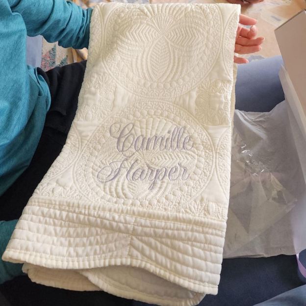 Personalized Embroidered Knit Blanket for Comfort & Unique | CWBaby43