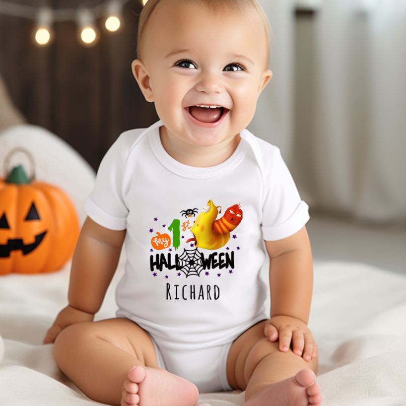 Personalized Larva's Halloween Funny Baby Romper | Larva01